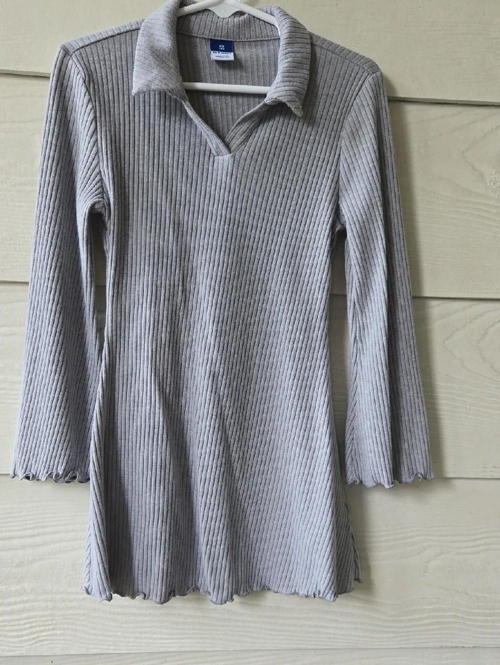 Old Navy Light Gray Ribbed Tunic Top